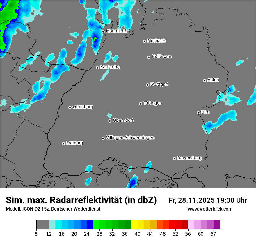 Modellkarten Simuliertes Radarbild