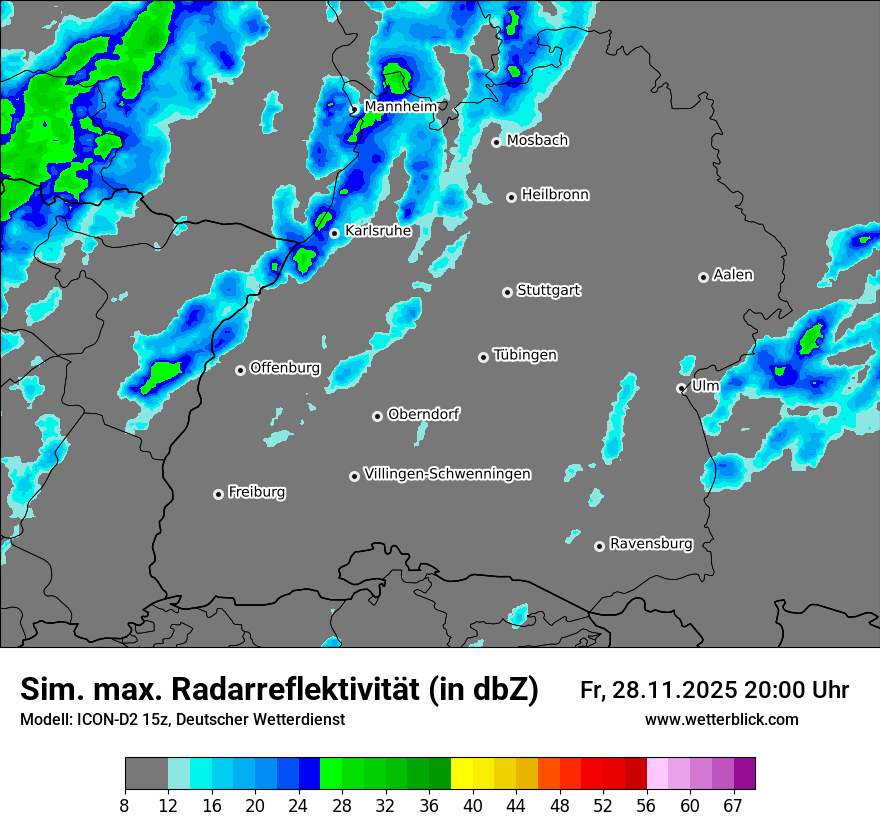 Modellkarten Simuliertes Radarbild