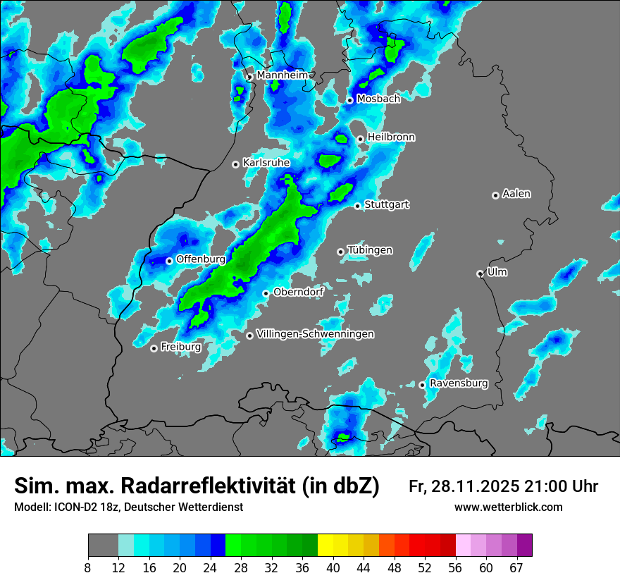 Modellkarten Simuliertes Radarbild