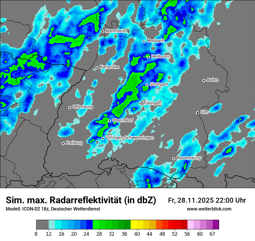 Modellkarten Simuliertes Radarbild
