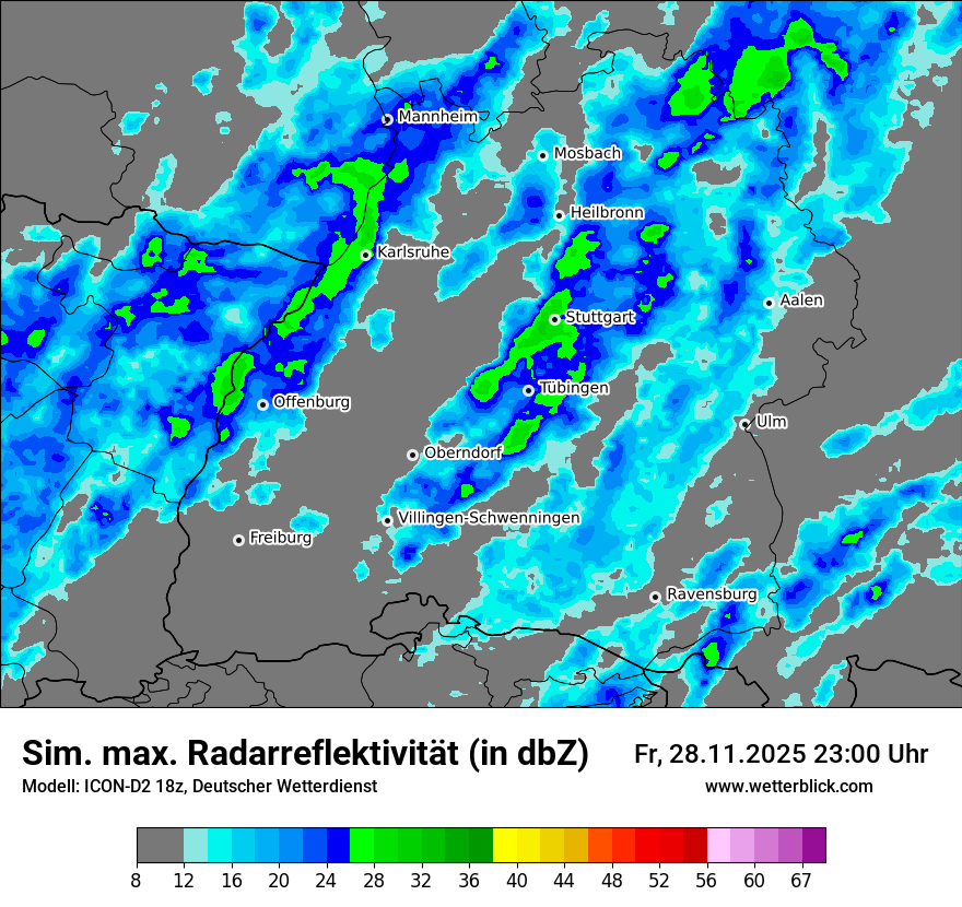 Modellkarten Simuliertes Radarbild