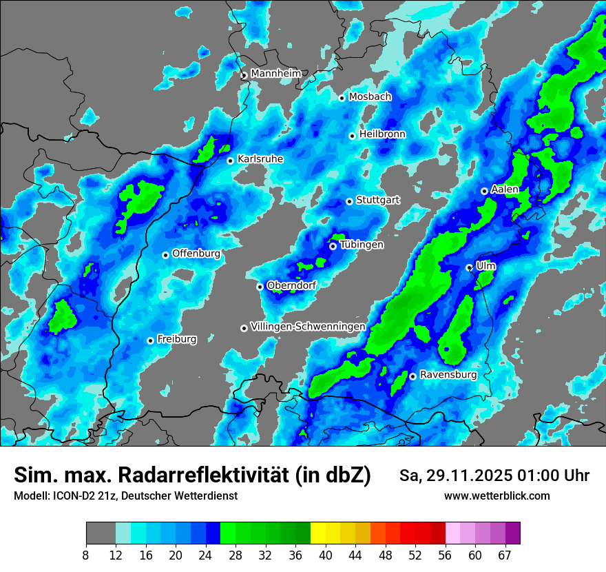 Modellkarten Simuliertes Radarbild