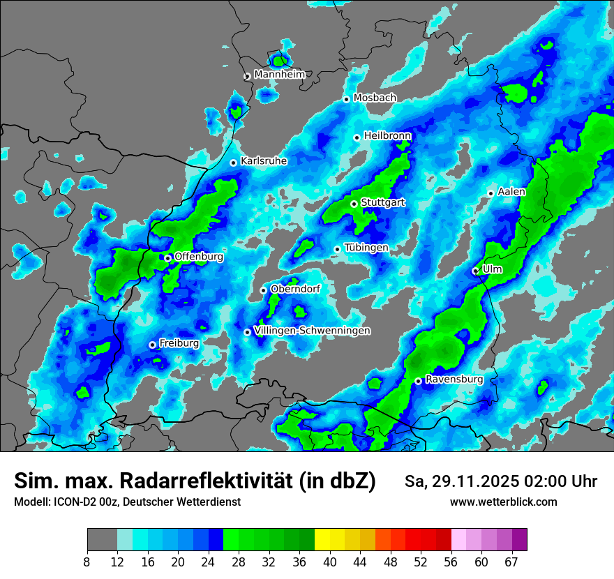 Modellkarten Simuliertes Radarbild