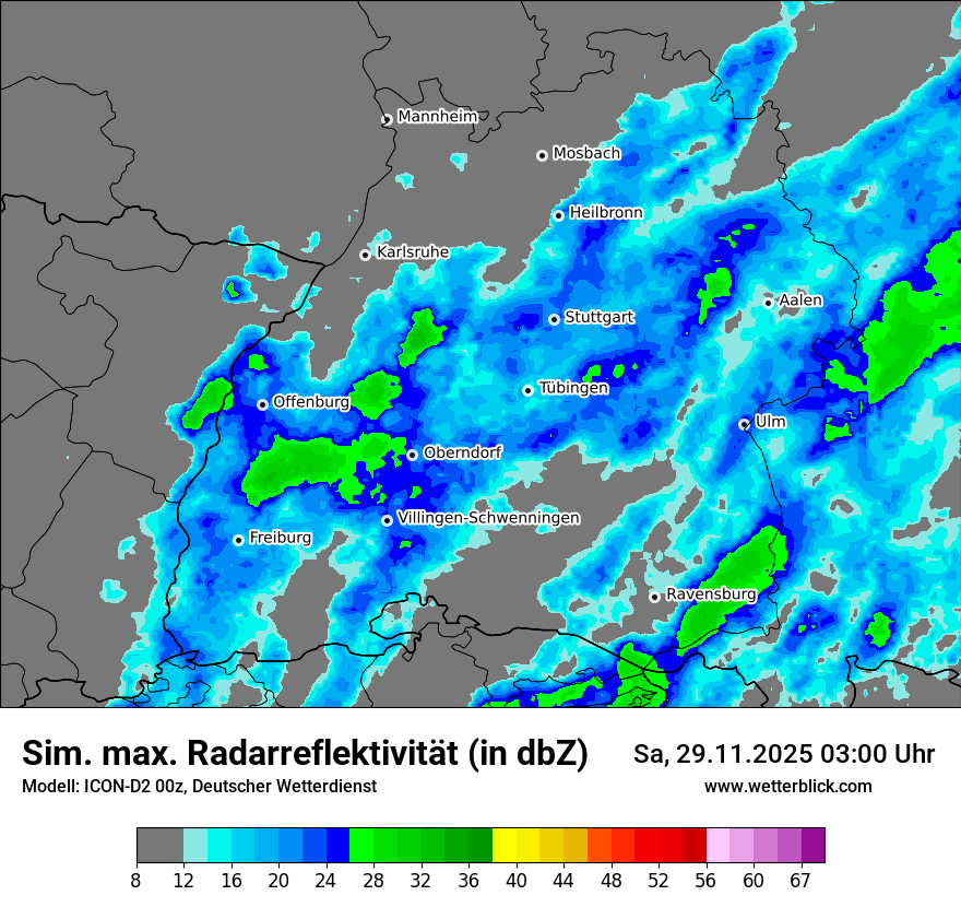 Modellkarten Simuliertes Radarbild