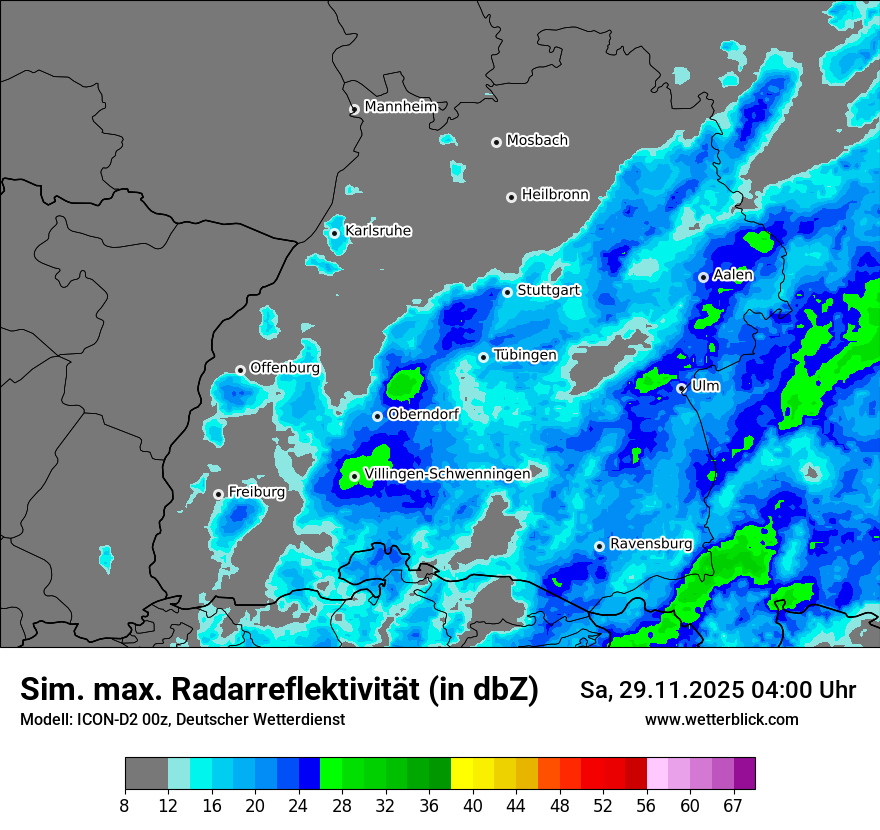 Modellkarten Simuliertes Radarbild