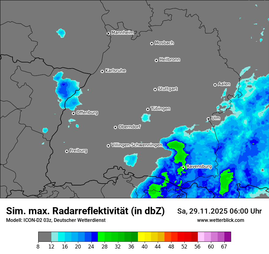 Modellkarten Simuliertes Radarbild