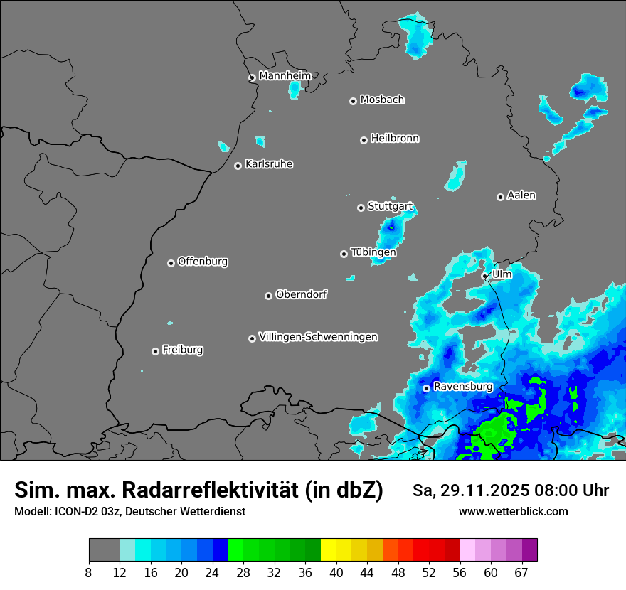 Modellkarten Simuliertes Radarbild