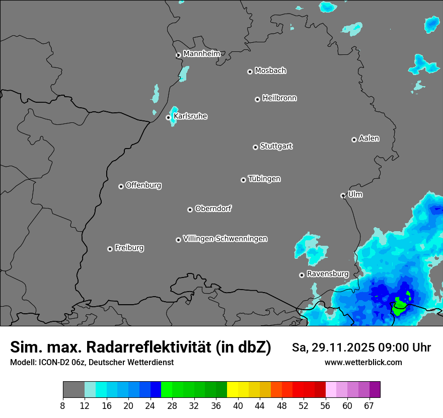 Modellkarten Simuliertes Radarbild