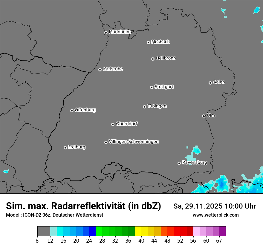 Modellkarten Simuliertes Radarbild