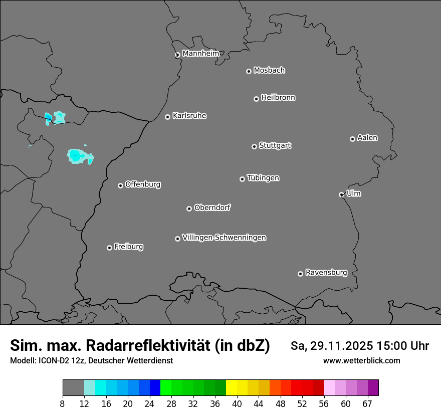 Modellkarten Simuliertes Radarbild
