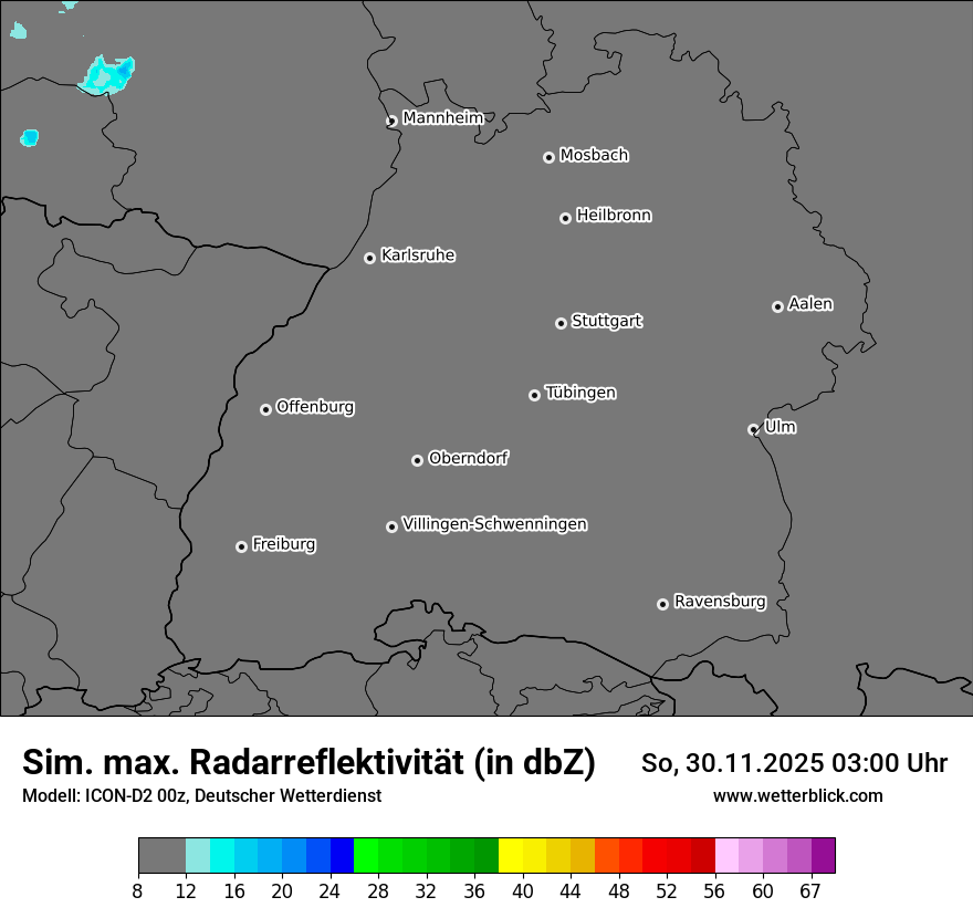 Modellkarten Simuliertes Radarbild
