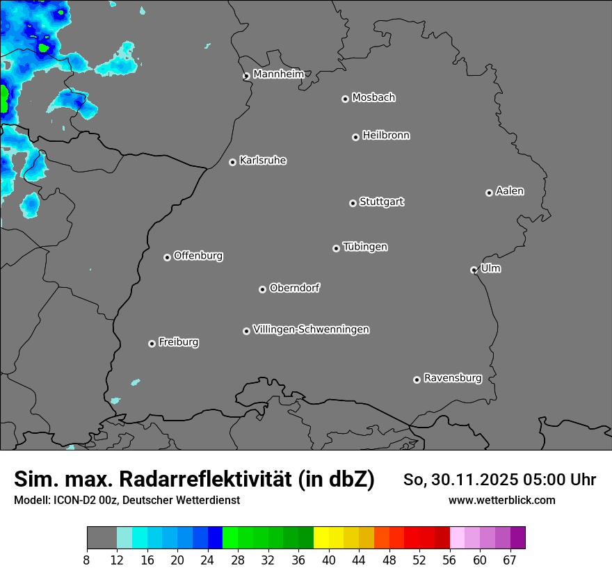 Modellkarten Simuliertes Radarbild
