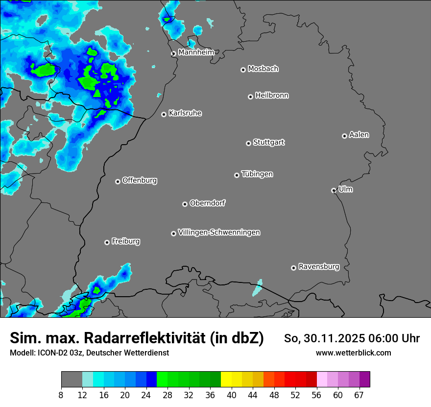 Modellkarten Simuliertes Radarbild