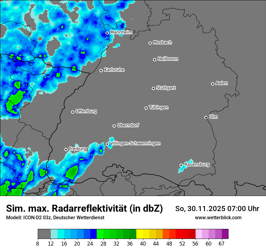 Modellkarten Simuliertes Radarbild