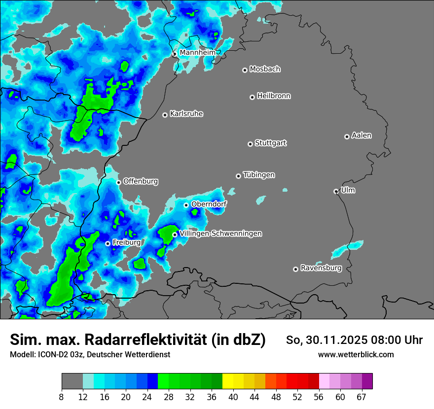 Modellkarten Simuliertes Radarbild