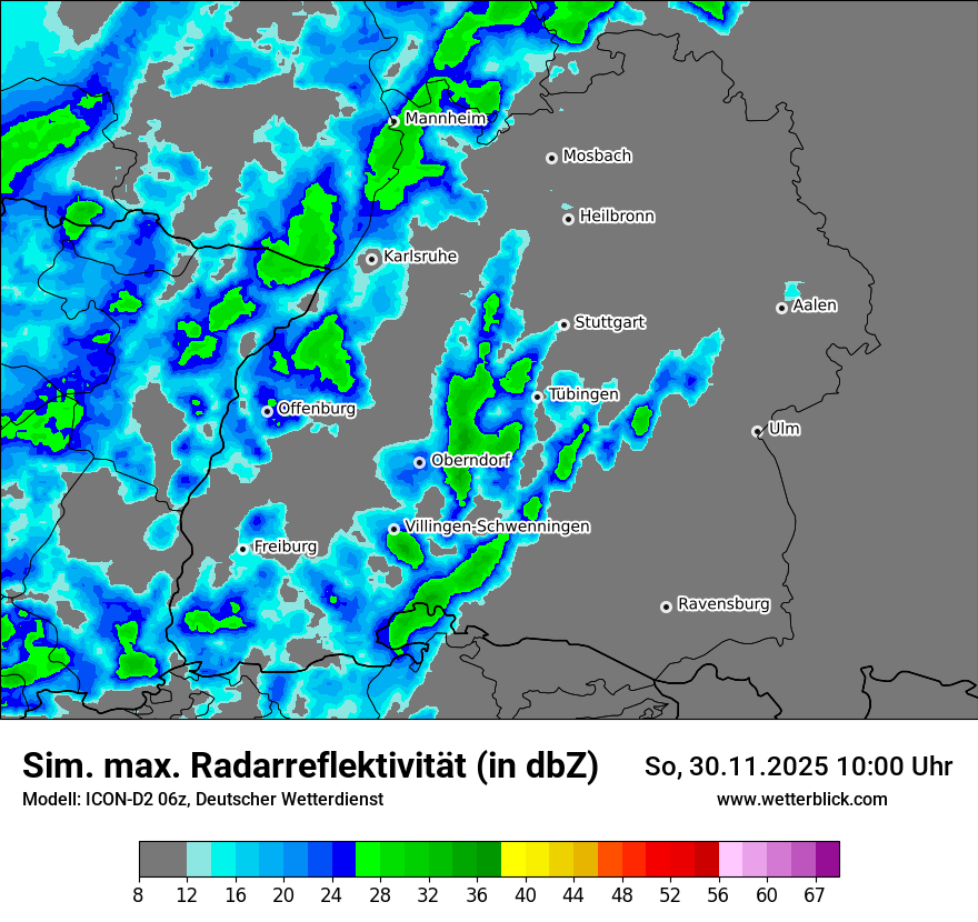 Modellkarten Simuliertes Radarbild