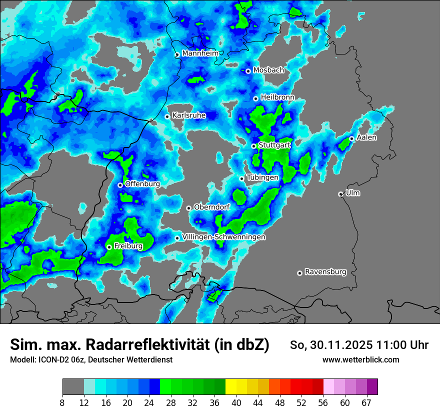Modellkarten Simuliertes Radarbild