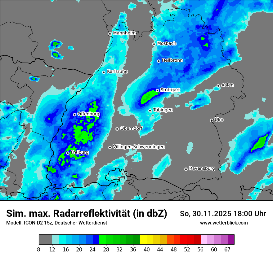 Modellkarten Simuliertes Radarbild