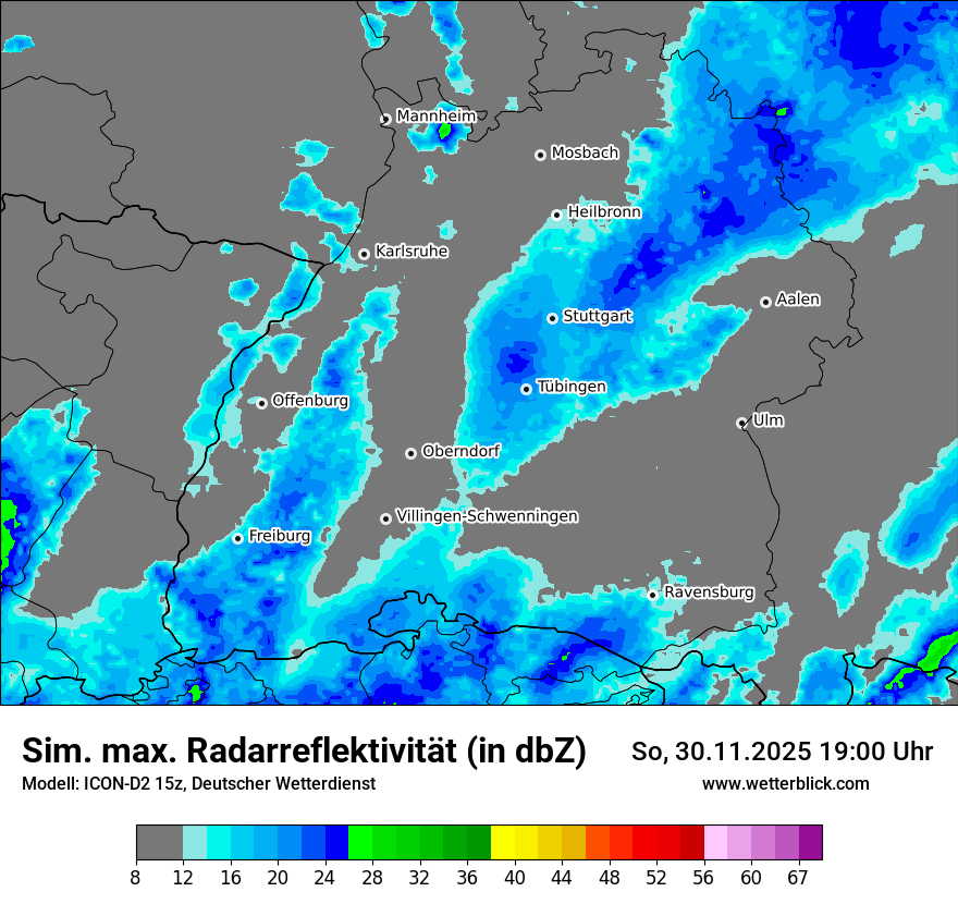 Modellkarten Simuliertes Radarbild