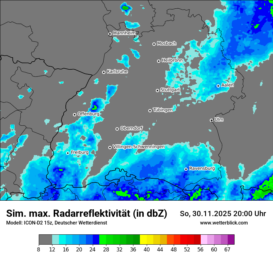 Modellkarten Simuliertes Radarbild