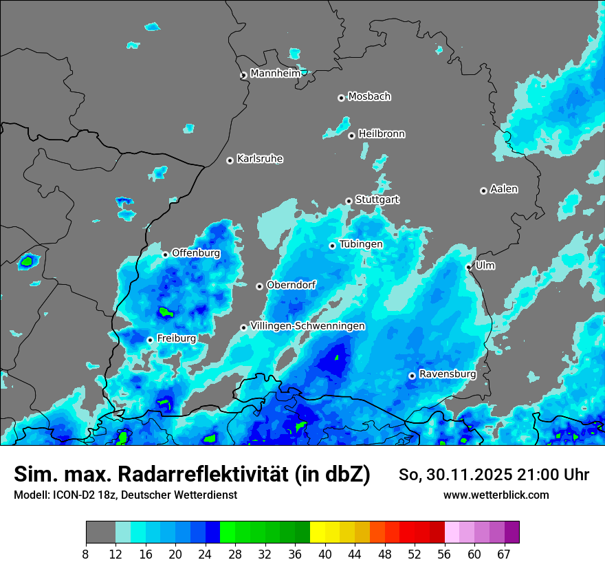 Modellkarten Simuliertes Radarbild