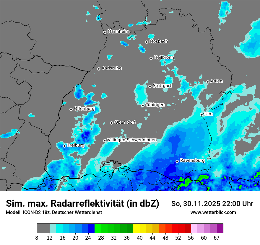 Modellkarten Simuliertes Radarbild