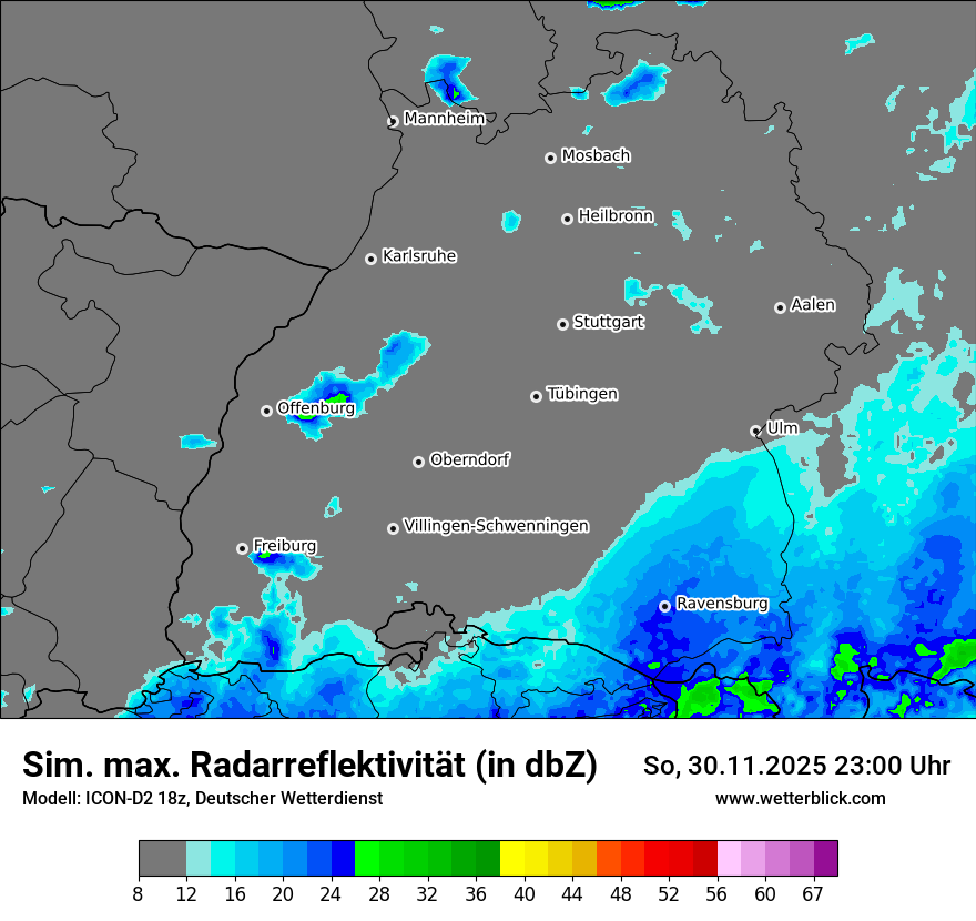 Modellkarten Simuliertes Radarbild