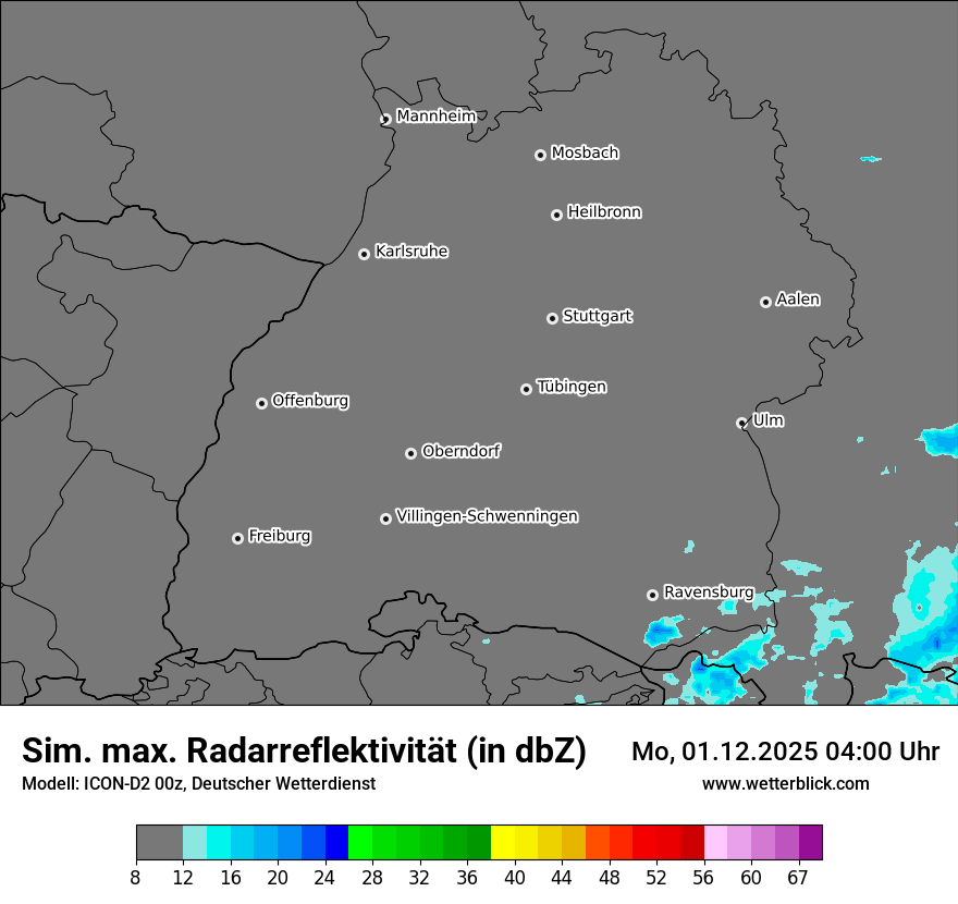Modellkarten Simuliertes Radarbild