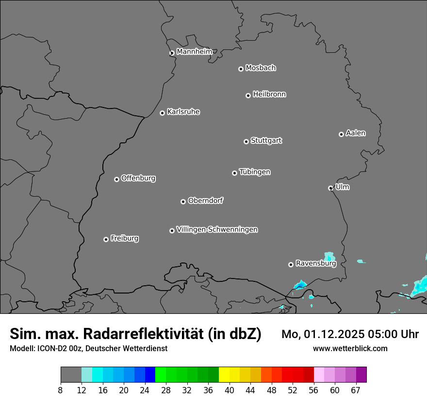 Modellkarten Simuliertes Radarbild
