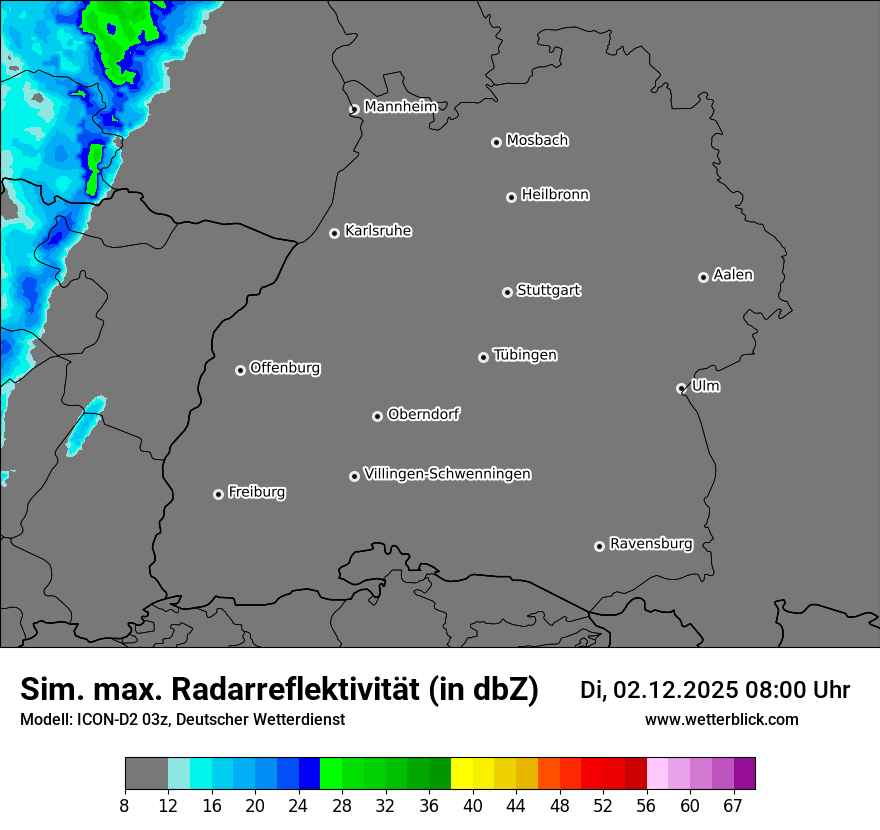 Modellkarten Simuliertes Radarbild