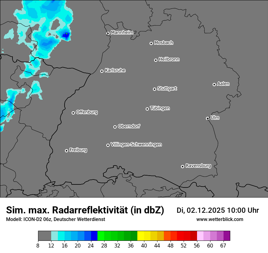 Modellkarten Simuliertes Radarbild