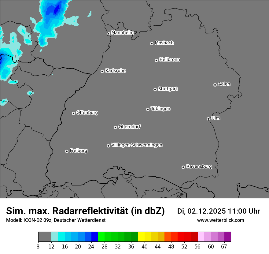 Modellkarten Simuliertes Radarbild