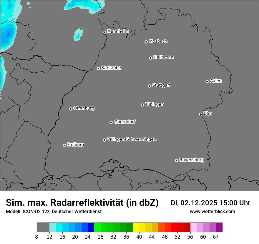 Modellkarten Simuliertes Radarbild