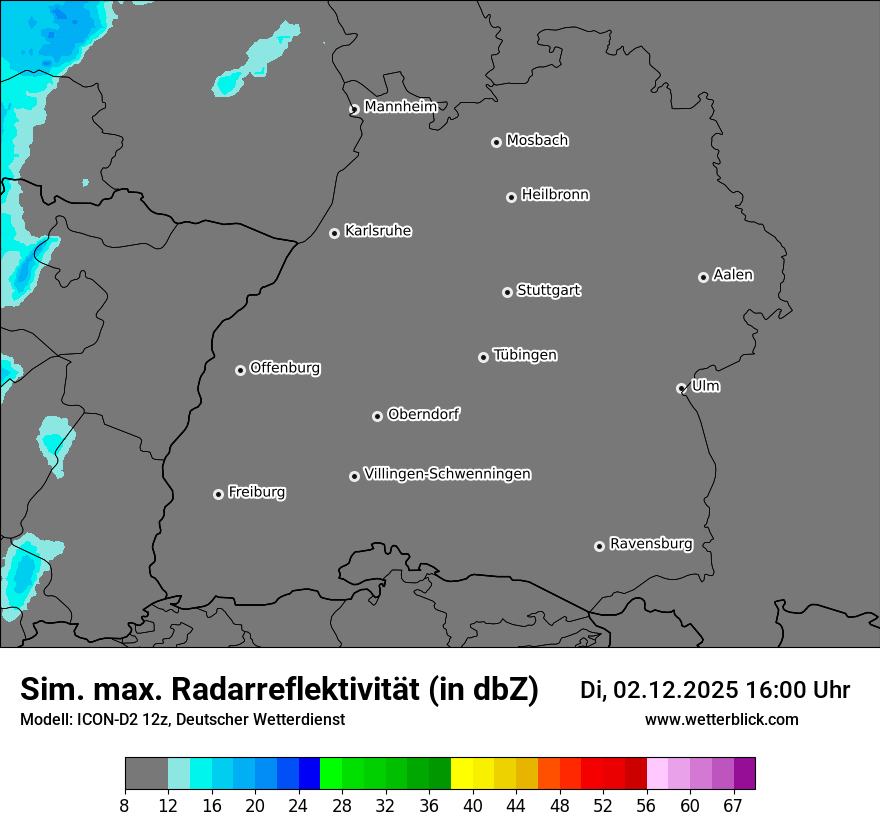 Modellkarten Simuliertes Radarbild