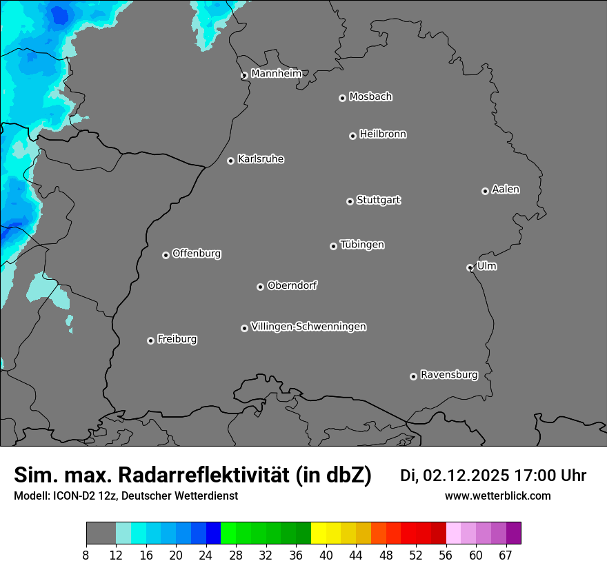 Modellkarten Simuliertes Radarbild