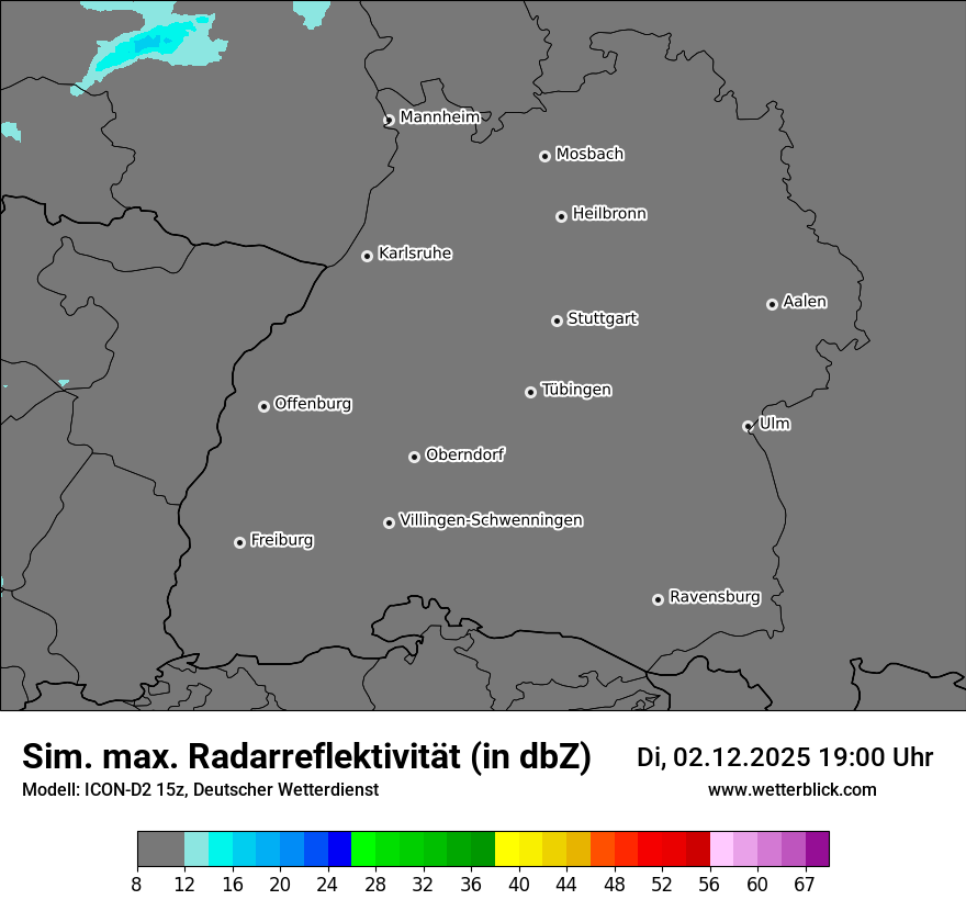 Modellkarten Simuliertes Radarbild