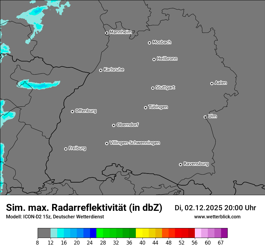 Modellkarten Simuliertes Radarbild