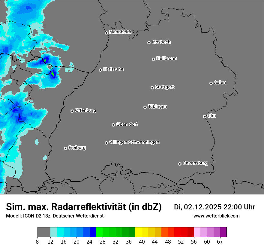 Modellkarten Simuliertes Radarbild