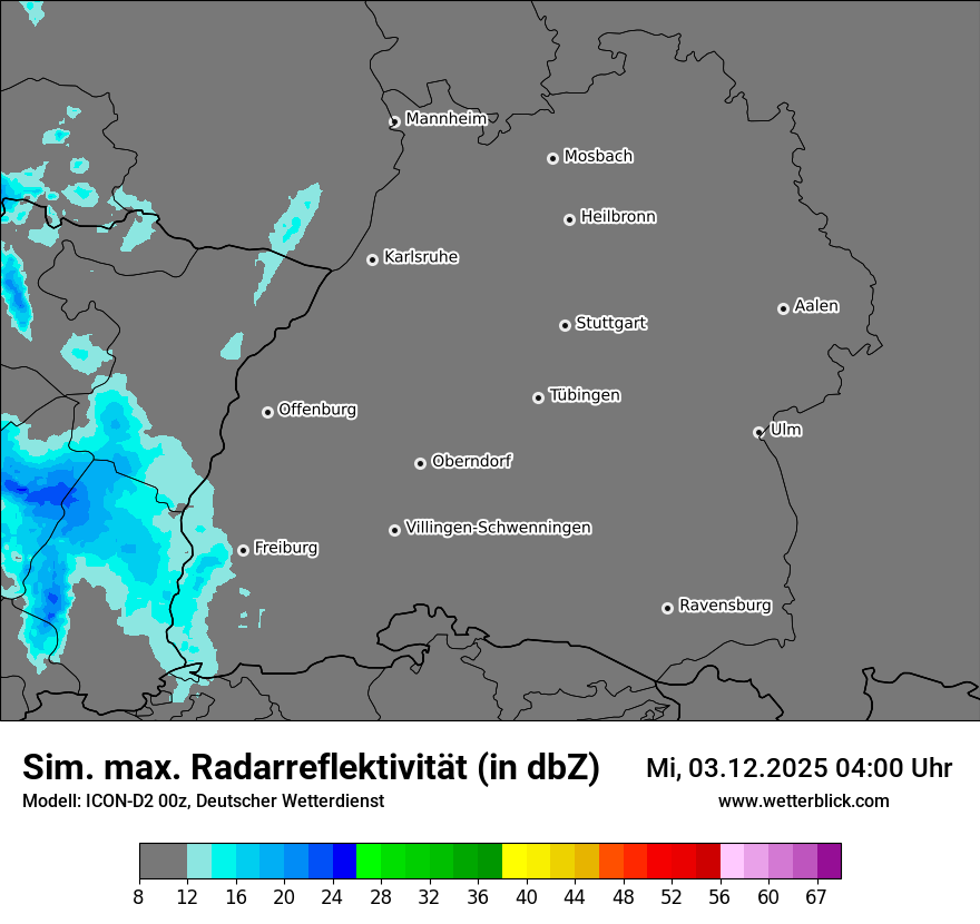 Modellkarten Simuliertes Radarbild