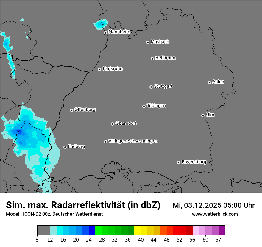 Modellkarten Simuliertes Radarbild