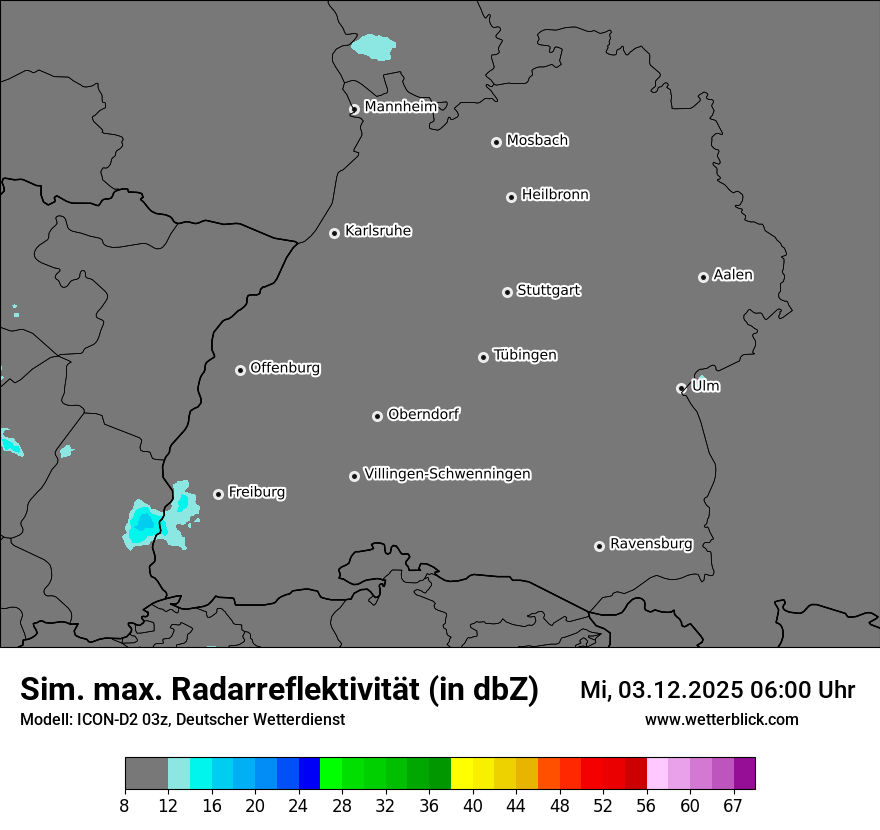 Modellkarten Simuliertes Radarbild