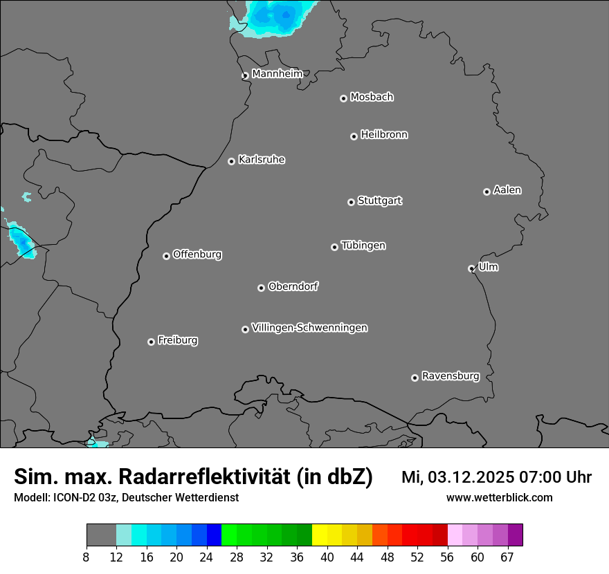 Modellkarten Simuliertes Radarbild