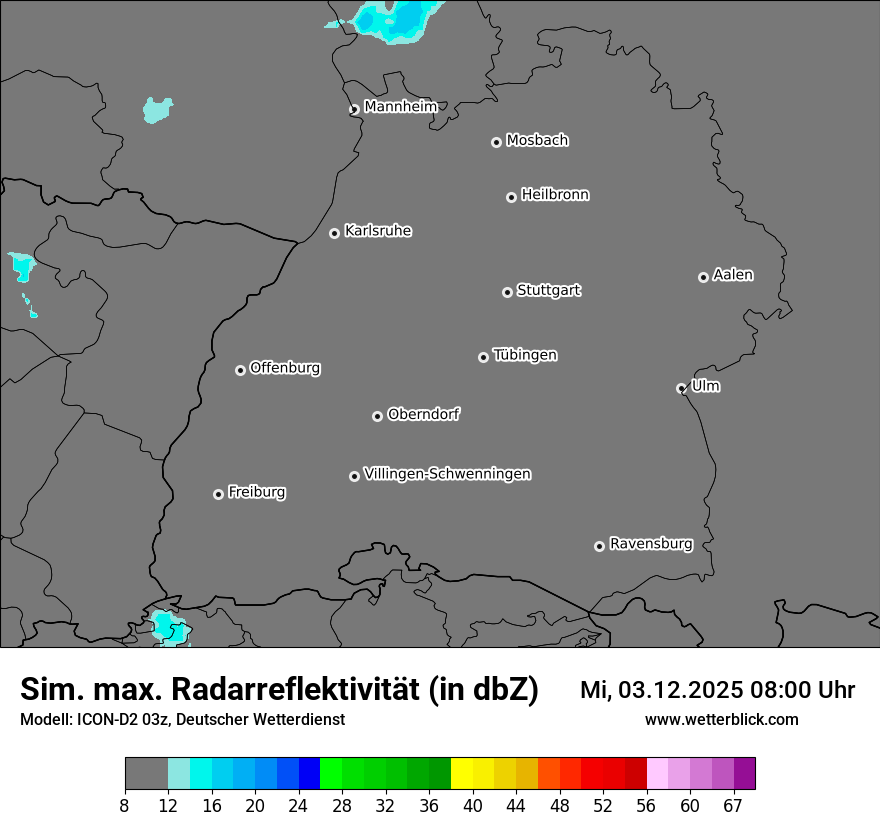 Modellkarten Simuliertes Radarbild