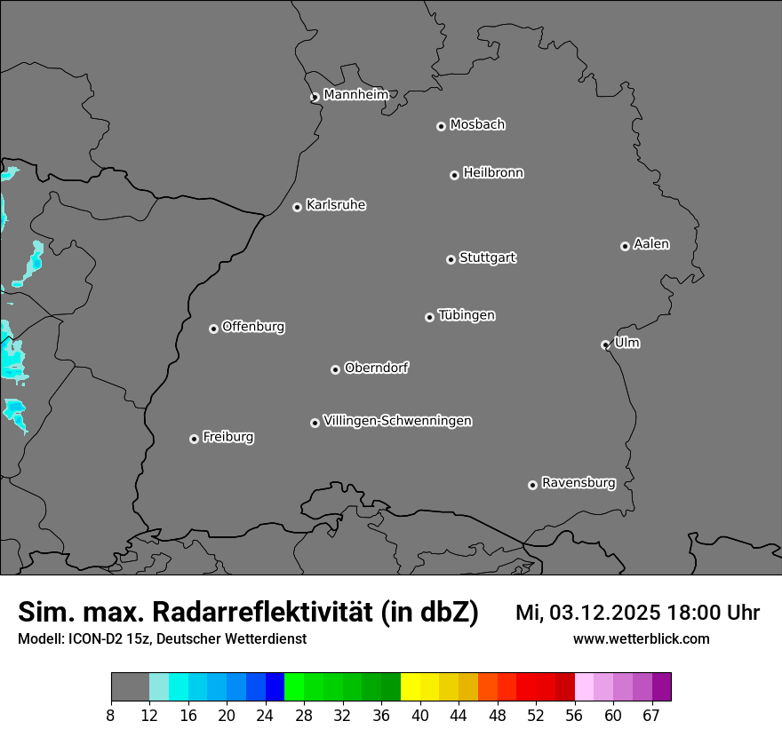 Modellkarten Simuliertes Radarbild