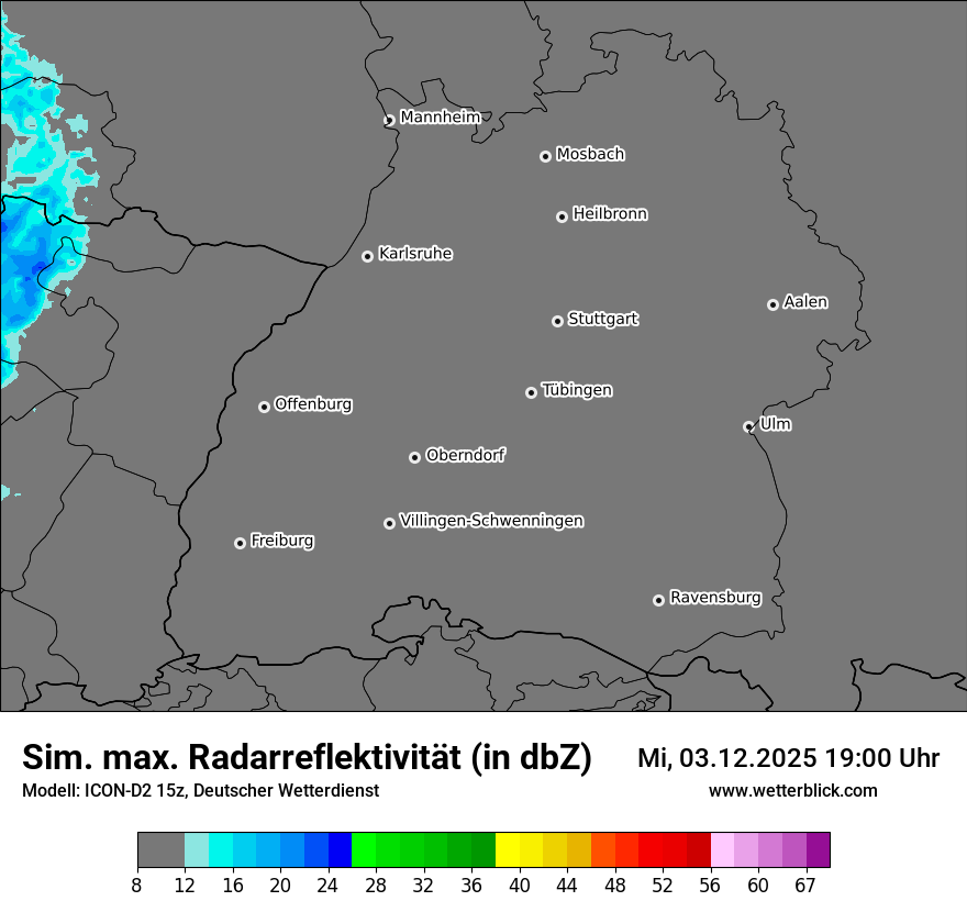 Modellkarten Simuliertes Radarbild