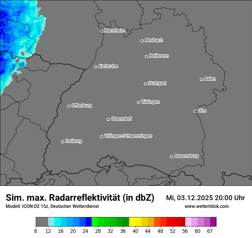 Modellkarten Simuliertes Radarbild