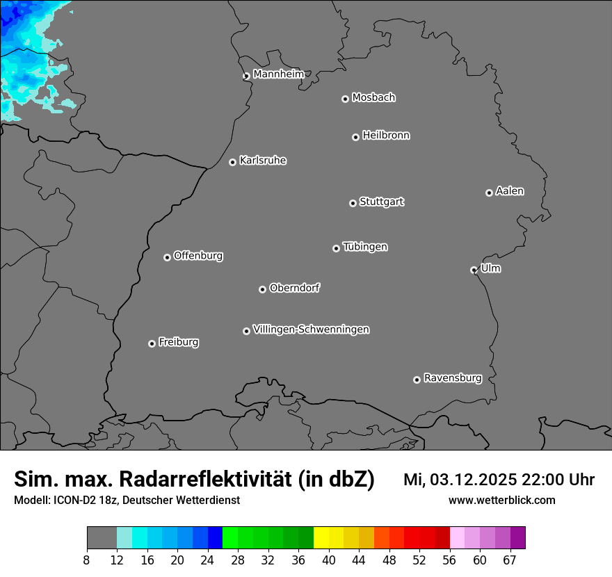 Modellkarten Simuliertes Radarbild