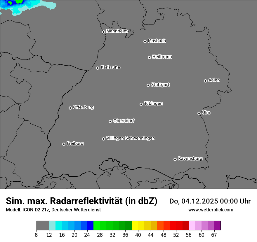 Modellkarten Simuliertes Radarbild