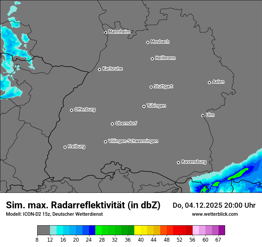 Modellkarten Simuliertes Radarbild