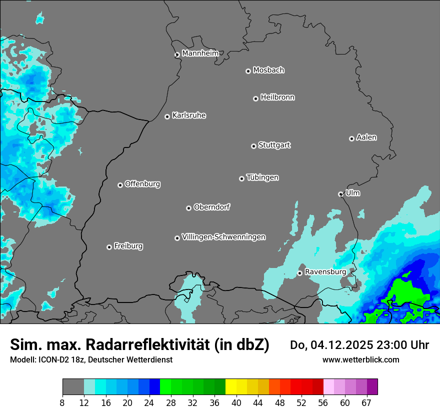 Modellkarten Simuliertes Radarbild
